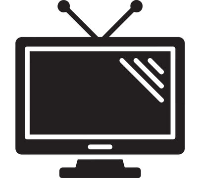 Monitor Screen Icon with Checkmark and Plus Sign, Minimal Flat Technology Symbol for Ui, Software, and Interface Design