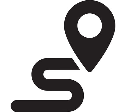 Pin Pointer Icon with Bold Black Map Marker Shape for Navigation, Location, and Wayfinding Design Concept
