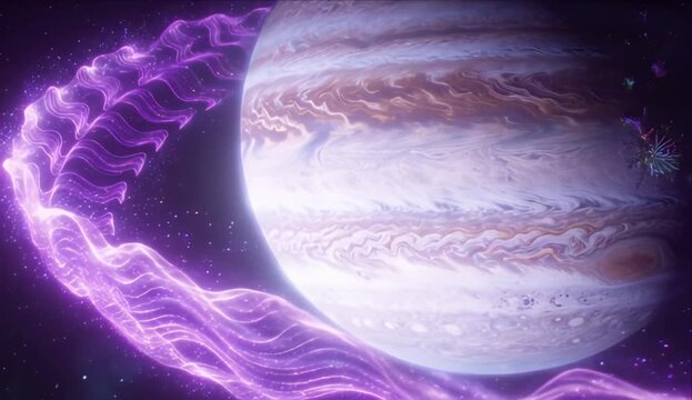 Space planet alien sky orbit universe purple energy glow wave fantasy cosmic abstract harmony radiant dreamlike nebula swirl vibrant atmosphere celestial landscape surreal galaxy flora background