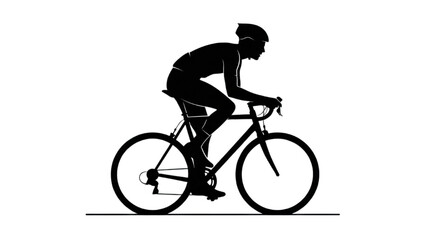 Obraz premium Cyclist riding bicycle in a 2D Vector Illustration style