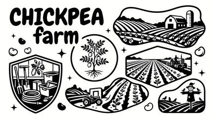 healthy chickpea plants growing across a sunny agricultural farm with fertile soil harvesting fields rural landscape and sustainable crop cultivation environment © Ethan