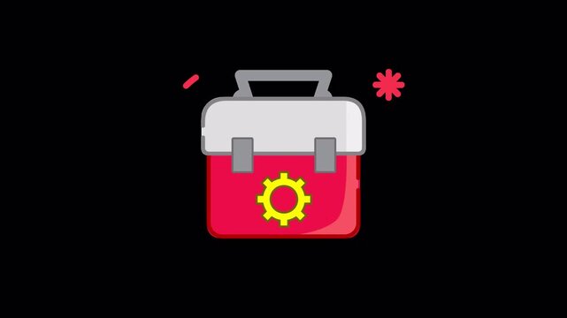 Engineering Icon Tool Box Industrial Equipment Professional Maintenance Support Animation