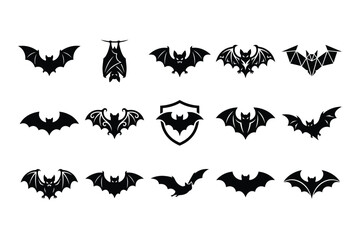 Fototapeta premium Halloween bat silhouettes for spooky decorations and designs