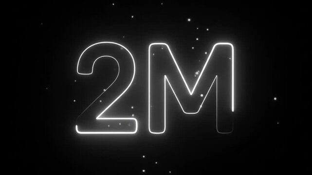 Bold white 2m typography motion design text