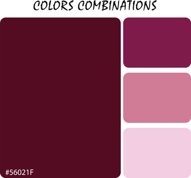 Maroon and Pink Color Palette Swatches Combination Vector Illustration
