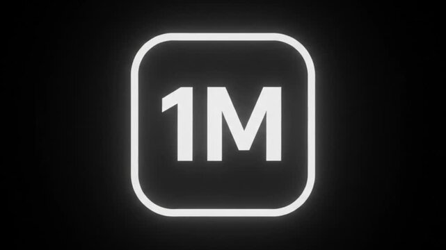 1m milestone text animation with glowing frame