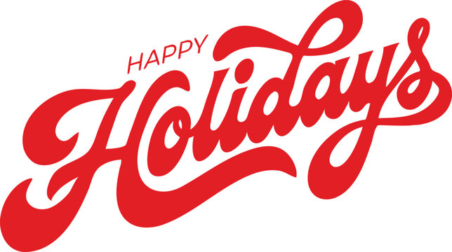 Happy Holidays Script Lettering Vector Illustration