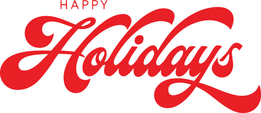 Happy Holidays Modern Script Typography Vector
