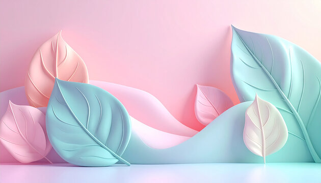 pastel colored leaf background