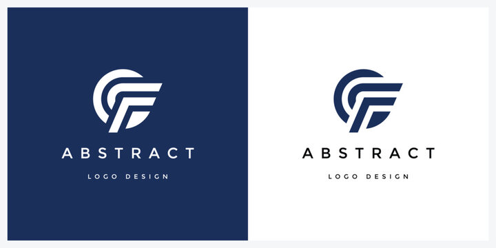 Initial letter CF FC Minimalist Elegant Monogram rounded shape design. Branding and Technology Logos. Flat Vector Logo Design Template Element. 