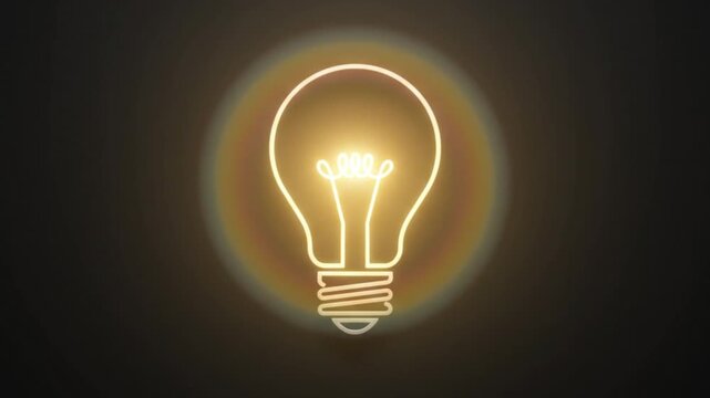Minimalist light bulb outline concept lightbulb