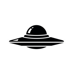 Fototapeta premium Black UFO Spaceship Icon.