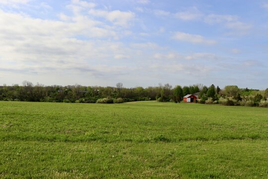 The countryside landscape on a sunny day.