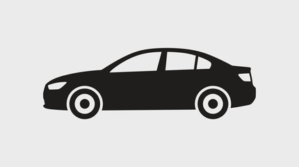 Fototapeta premium A simple flat vector icon of a modern sedan car.