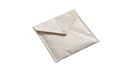 Closed classic square light brown kraft paper envelope mockup isolated on transparent background  © novoradova-png