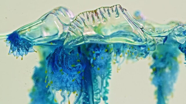 Despite resembling a jellyfish, the Portuguese man of war is a colonial hydrozoan composed of specialized organisms working together as a single unit. Dangerous Jellyfish in Tropical Waters
