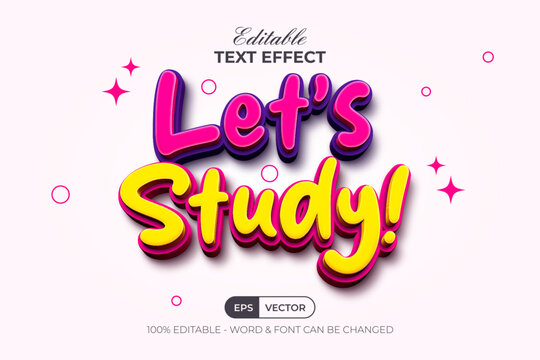 3D Text Effect Soft Vibrant Color Style. Editable Text Effect Back To School Theme.
