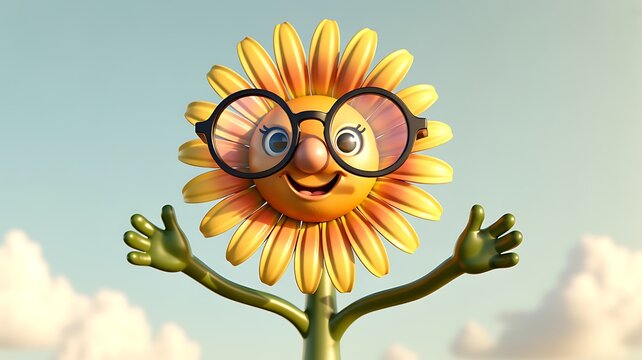Flor com &oacute;culos 