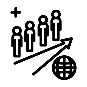 overpopulation line icon