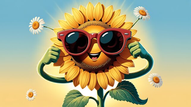 Flower with sunglasses 