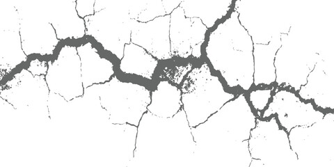 Obraz premium Heavy concrete crack grunge texture distressed fractured surface rough damaged wall background vector graphic illustration.
