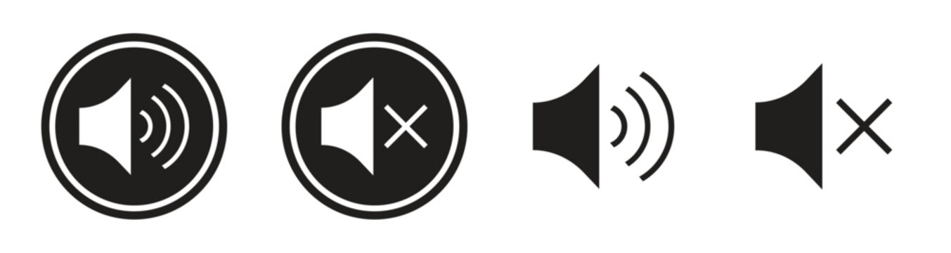 Speaker Volume and Mute Icon Set