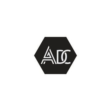 PrintHexagonal letter logo featuring letters A, D, and C combined, geometric business emblem design