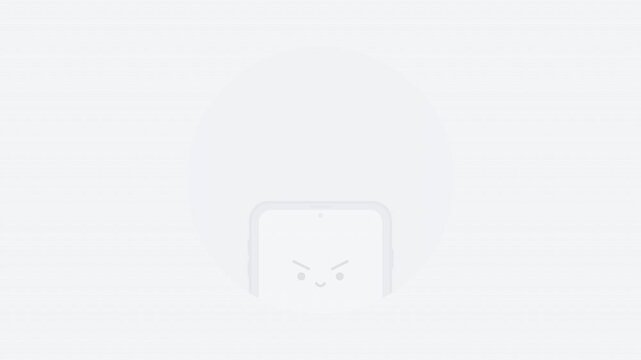 Animated smartphone character showing an angry face when encountering a poor Wi-Fi network signal connection error.