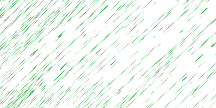 Dynamic diagonal green speed lines pattern background with falling rain motion effect texture vector illustration.