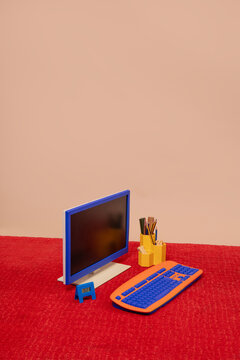 Colorful Retro Computer Setup