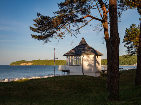 Traditional Lifeguard Station Overlooking Baltic Sea