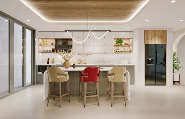 3d render luxury home interior living room © murattellioglu