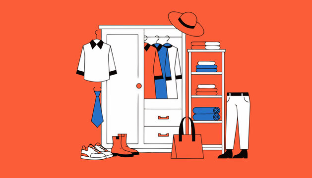 Vecter illustration of dressing room