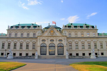 Obraz premium Schonbrunn Palace is the summer residence of Austrian emperors of Habsburg dynasty, Austrian Baroque, Vienna, Austria