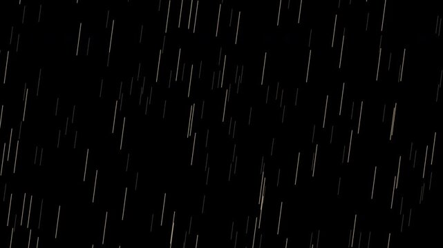 Beige rain falling overlay effect with two depth layers, transparent background seamless loop