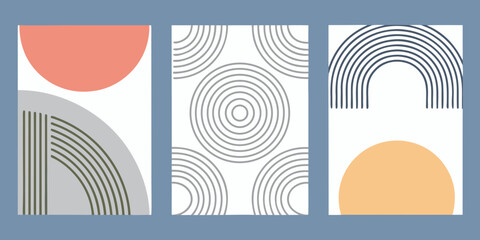 Abstract geometric pattern with circles arcs and lines vector illustration © Bablu