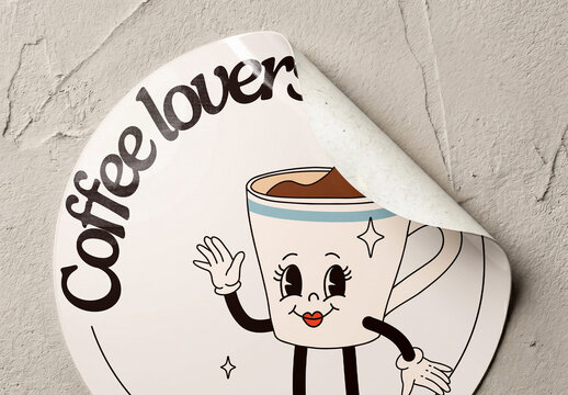 Round and Square Sticker Labels on Kraft Box Mockup 