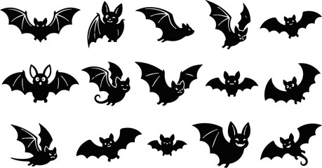 Obraz premium Black bat silhouettes for halloween decorations and designs