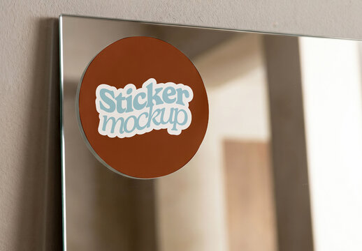 Sticker Set and Paper Cup Mockup on Concrete Surface