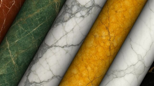 Distinctive exclusive marble expressed through rotating columns revealing refined stone surfaces luxurious texture and timeless craftsmanship