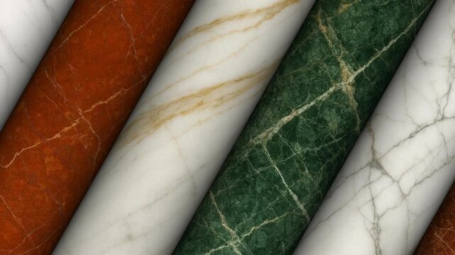 Elite natural marble crafted into rotating columns showcasing sophisticated stone texture elegant veining and premium material quality