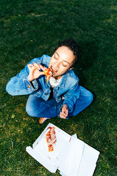 Pizza Picnic From Above