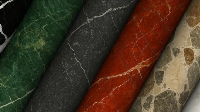 Smoothly rotating columns created from premium marble featuring timeless mineral patterns elegant polished texture and architectural excellence
