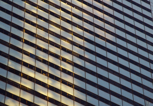 Absract Office Building with Dusk Lighting 