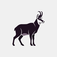 Fototapeta premium Minimalist vector logo of alert chamois