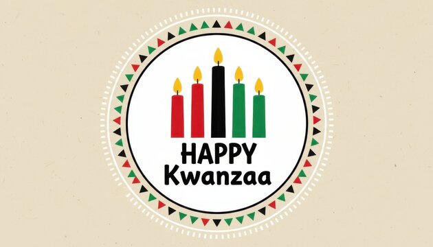 Happy kwanzaa greeting card design with traditional candles