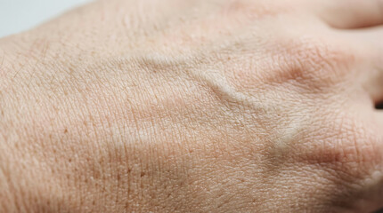 Fototapeta premium Close-up of human skin texture, light freckles