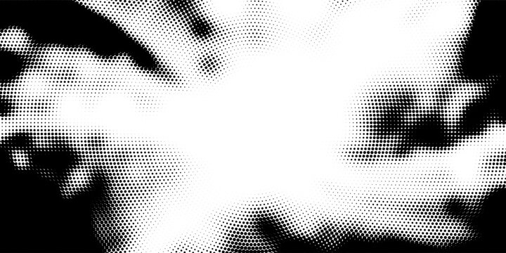 Radial halftone pattern with concentric circles of dots  abstract background. An abstract image featuring a radial pattern of dots that form concentric circles.