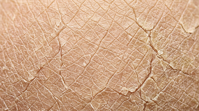 Dry human skin texture close-up
