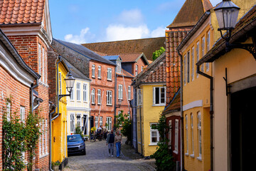 Fototapeta premium Ribe, älteste Stadt Dänemarks, Stadtansicht